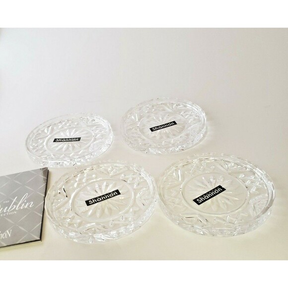 Dublin Collection Shannon Crystal Coasters 4 in the set ~Vintage~ 1990 - Picture 1 of 2